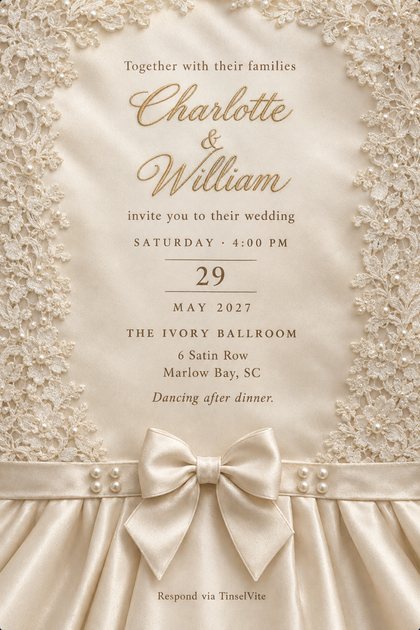 A wedding invitation design: Charlotte & William