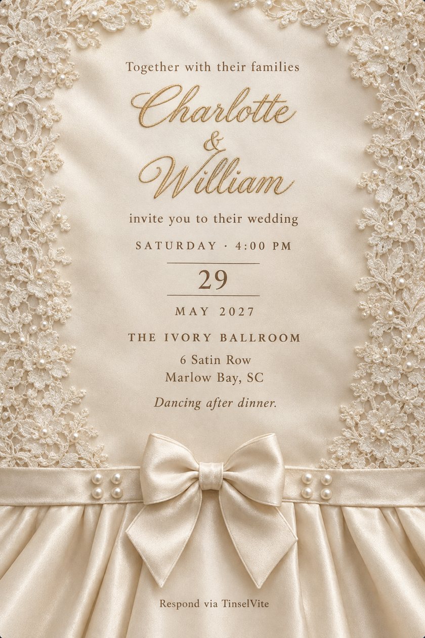 A wedding invitation design: Charlotte & William