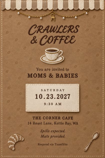 A brunch invitation design: Crawlers & Coffee