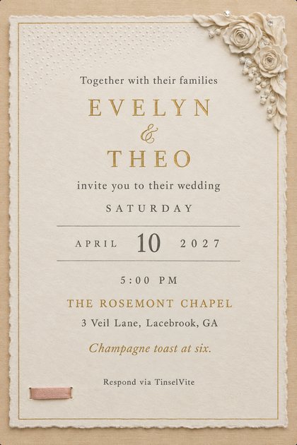 A wedding invitation design: Evelyn & Theo