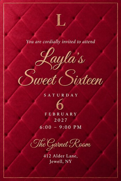 A birthday invitation design: L