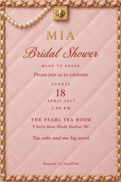 A bridal shower invitation design: MIA Bridal Shower