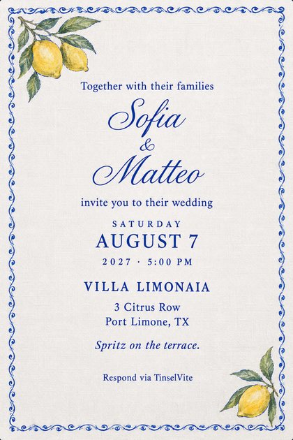 A wedding invitation design: Sofia & Matteo
