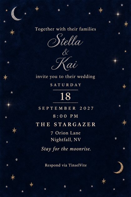A wedding invitation design: Stella & Kai