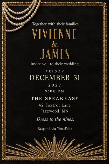 A wedding invitation design: Vivienne & James