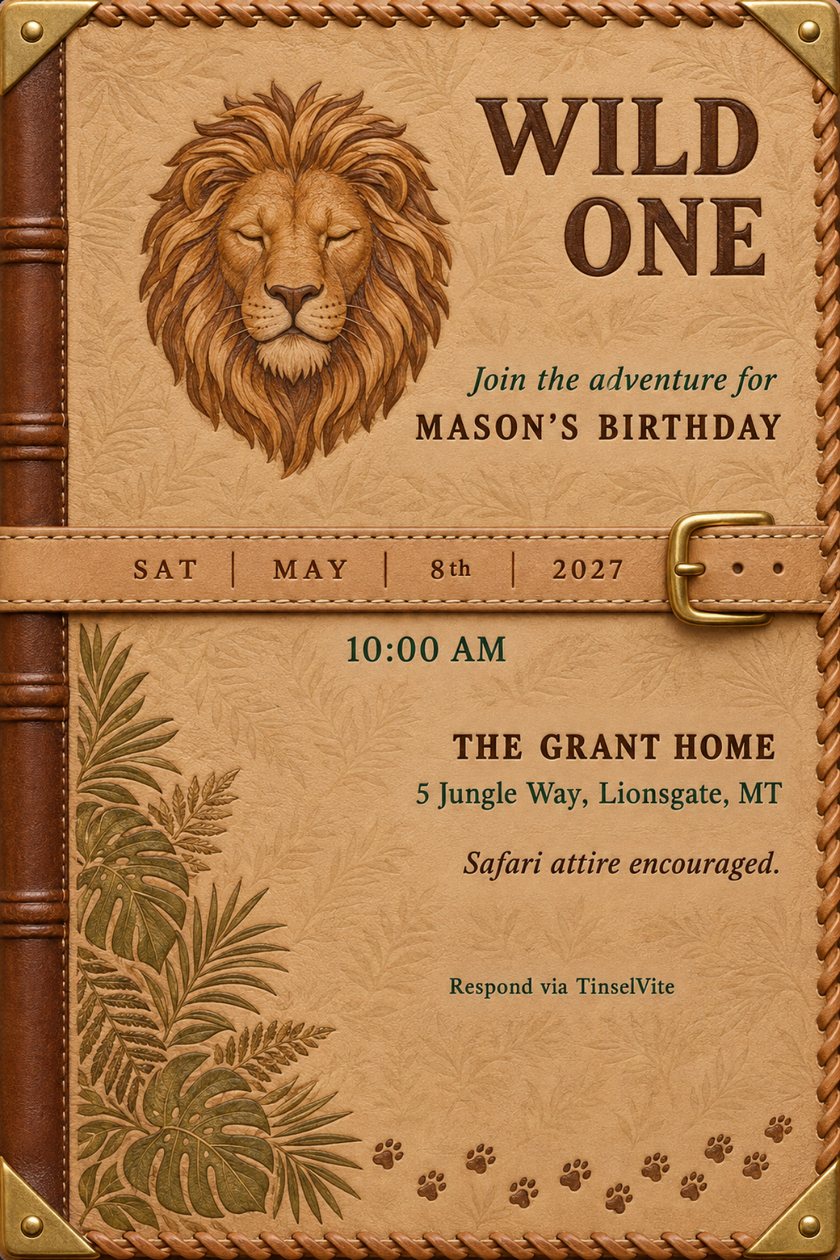 A birthday invitation design: Wild One